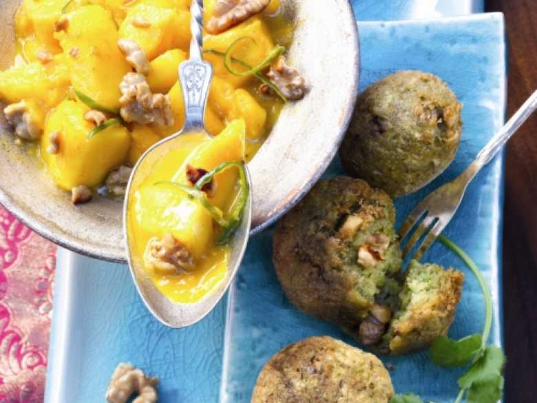 Walnuss-Falafel mit Mango-Pickles