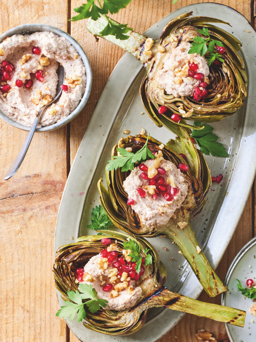 Gegrillte Artischocke mit Walnussdip